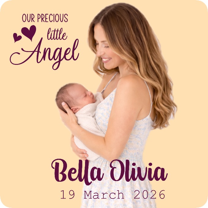 Our precious little Angel — Bella Olivia birth keepsake