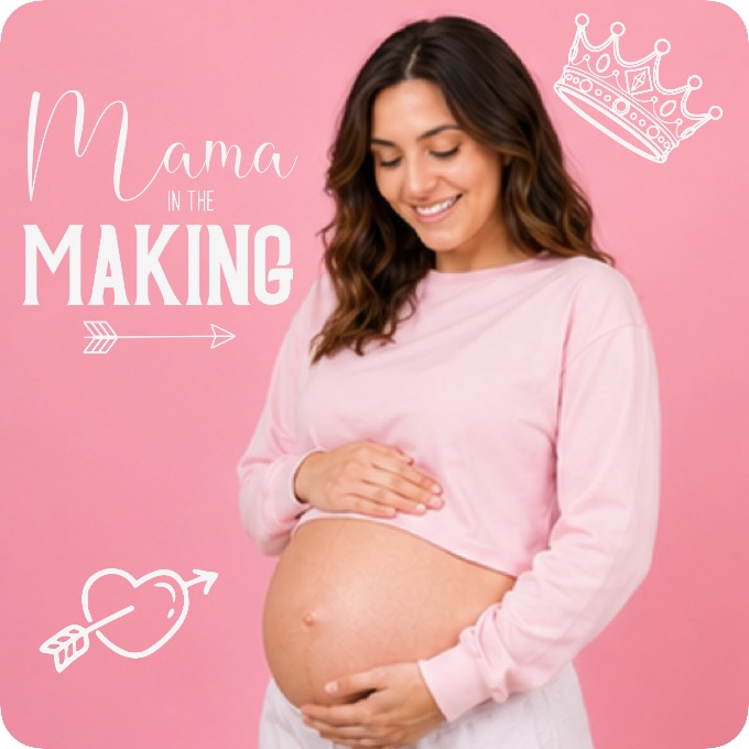 Mama in the Making bump keepsake on pink